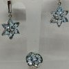 Topaze bleue pierres gemmes parure argent 9.125